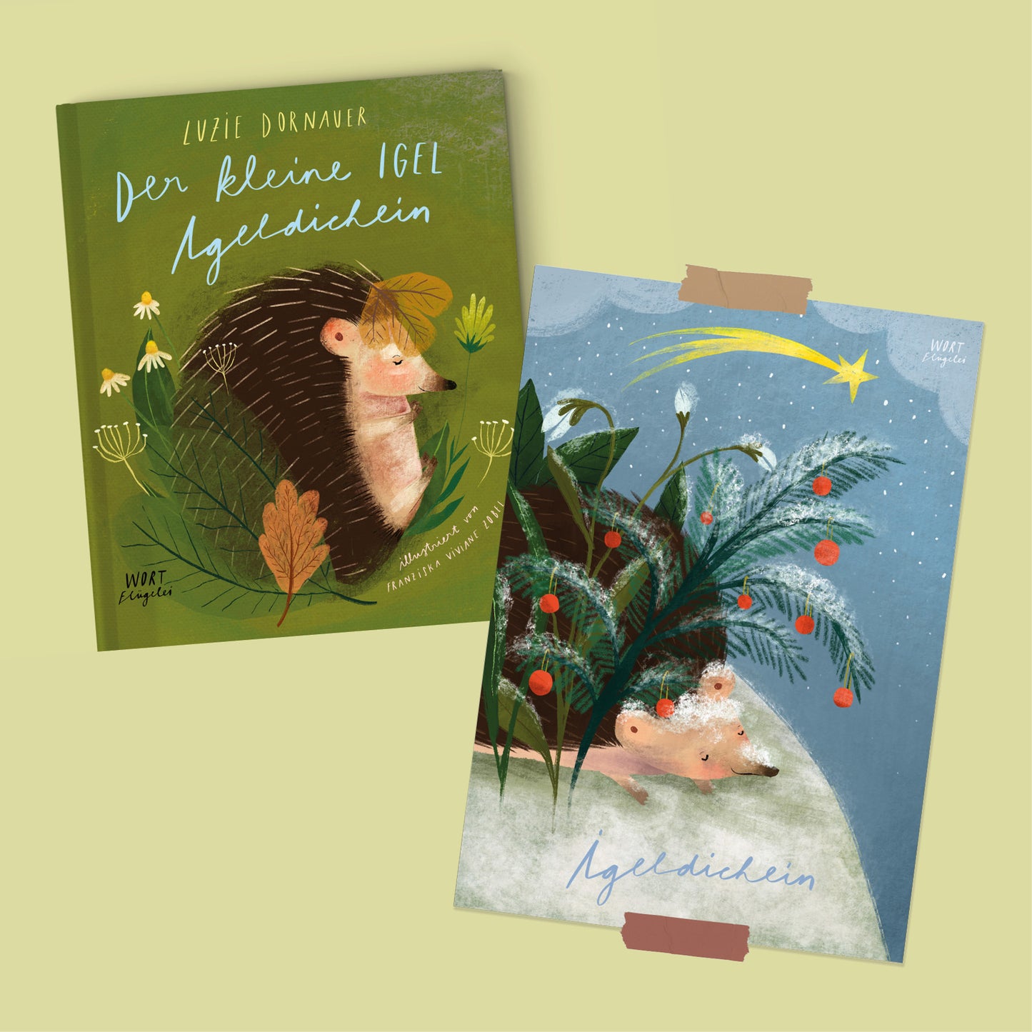 Winterbundle: A4 Print "igeldichein" und Buch "Der kleine Igel Igeldichein"